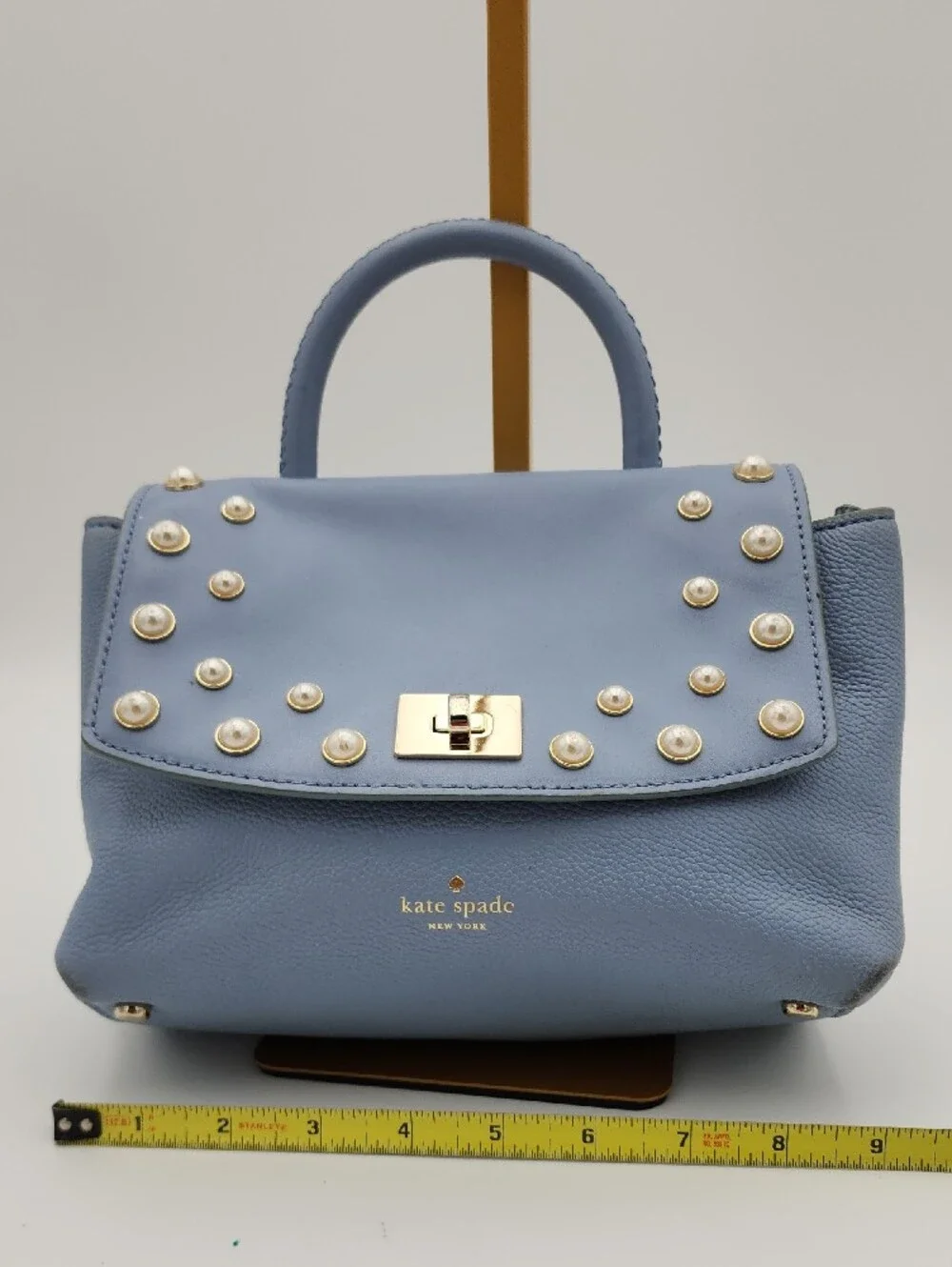kate spade Powder Blue Pearl-Embellished Leather Satchel